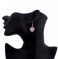 Simple Natural Stone Heart-shaped Resin Earrings Nhgo142958 main image 3