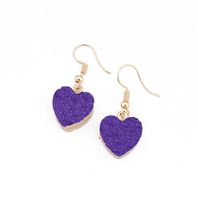 Simple Natural Stone Heart-shaped Resin Earrings Nhgo142958 main image 6