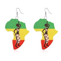 Fashion Color Resin African Map Earrings Nhgo142985 main image 3