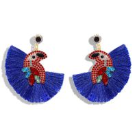 Fashion Acrylic Color Rhinestone Parrot Tassel Earrings Nhjq143022 main image 8