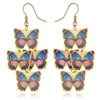 Retro Fashion Ethnic Style Butterfly Iron No Inlaid Earrings main image 1