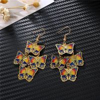 Retro Fashion Ethnic Style Butterfly Iron No Inlaid Earrings main image 3