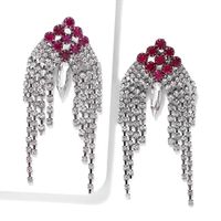 New Rhinestone-studded Long Tassel Earrings Nhjq143080 main image 5