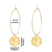 Vintage Round Coin Alloy Earrings Nhgo143119 main image 3