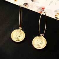 Vintage Round Coin Alloy Earrings Nhgo143119 main image 6