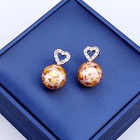 Europäischer Und Amerikanischer Grenz Überschreiten Der Neuer Schmuck Korea Exquisite Herzförmige Ohrringe Nachahmung Perlen Ohrringe Außenhandel Exquisite Ohrringe Großhandel main image 3