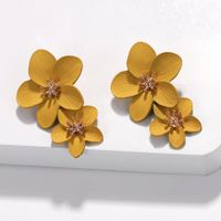 New Retro Plum Color Flower Earrings Nhjq143123 main image 1
