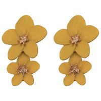 New Retro Plum Color Flower Earrings Nhjq143123 main image 8