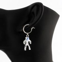New Stainless Steel Opening Asymmetric Astronaut Earrings Nhgo143161 main image 4