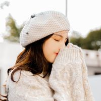 Mesh Baskenmütze Weibliche Herbst-und Winter Mode Koreanische Version 2019 Neuer All-match-kürbis Hut Literarischer Retro-woll Maler Hut main image 3