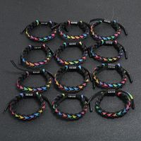 Direkt Verkauf Ab Werk 12 Konstellationen Buntes Löwen Armband Studenten Paar Schnürsenkel Gewebtes Regenbogen-farbwechsel-armband main image 16