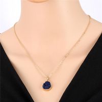 Fashion Natural Stone Round Necklace Nhgo142753 sku image 3