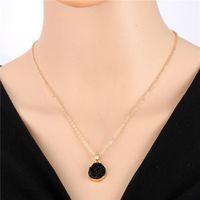 Fashion Natural Stone Round Necklace Nhgo142753 sku image 4