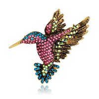 Fashion Color Rhinestone Woodpecker Brooch Nhdr142893 sku image 1