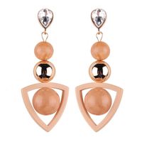 Européen Et Américain De Mode Alternative Style Gracieux Géométrique Inversé Triangle Ligne Perles Rondes Boucles D'oreilles Gouttes Pour Les Oreilles Gros sku image 6