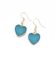 Simple Natural Stone Heart-shaped Resin Earrings Nhgo142958 sku image 2