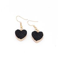 Simple Natural Stone Heart-shaped Resin Earrings Nhgo142958 sku image 3