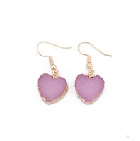 Simple Natural Stone Heart-shaped Resin Earrings Nhgo142958 sku image 4