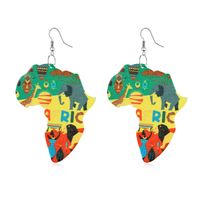 Fashion Color Resin African Map Earrings Nhgo142985 sku image 1