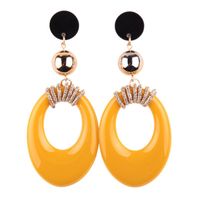 Vente Chaude Nouvelle Mode Exotique Ovale Grandes Boucles D'oreille Oreille Goujons Multi-couleur En Option Gros sku image 1