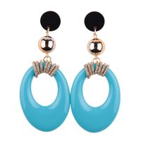 Vente Chaude Nouvelle Mode Exotique Ovale Grandes Boucles D'oreille Oreille Goujons Multi-couleur En Option Gros sku image 3