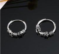 New Opening Ancient Alloy Round Hoop Earrings Nhgo143042 sku image 1