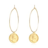 Vintage Round Coin Alloy Earrings Nhgo143119 sku image 1