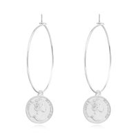 Vintage Round Coin Alloy Earrings Nhgo143119 sku image 2