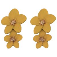 New Retro Plum Color Flower Earrings Nhjq143123 sku image 1
