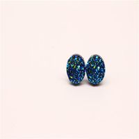 Fashion Fish Scale Oval Resin Stud Earrings Nhgo143159 sku image 2
