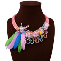 Fashion Hand-knitted Feather Tassel Necklace Nhva143479 main image 2