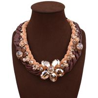 Fashion Hand-woven Imitated Crystal Flower Necklace Nhva143489 main image 3
