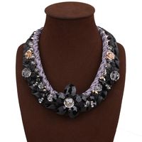 Fashion Hand-woven Imitated Crystal Flower Necklace Nhva143489 main image 4