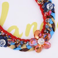 Fashion Hand-woven Imitated Crystal Flower Necklace Nhva143489 main image 6