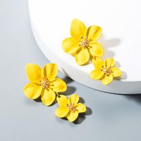 Fashion Double Flower Earrings Nhln143521 main image 3