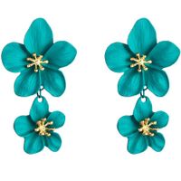 Fashion Double Flower Earrings Nhln143521 main image 6
