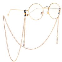 Non-slip Accessoires En Métal Lunettes Cordon Or Strass Un-couleur Pendentif Lunettes Chaîne De Mode Européenne Et Américaine main image 1