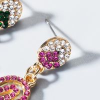 Kreative Ohrringe Frauen Europäischen Und Amerikanischen Stil Asymmetrische Farbe Diamant Kaktus Flamingo Ohrringe Legierung Farbe Mode Ohrringe main image 3