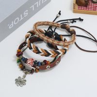 Grenz Überschreitende Europäische Und Amerikanische Neue Perlen Rindsleder Armband Diy Dreiteiliges Set Kombination Herren Schmuck Retro Gewebtes Armband main image 3