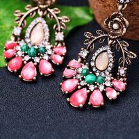 Womens Leaf Rhinestone Alloy Earrings Nhqd143744 main image 5