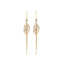 Womens Leaf Studded Copper Earrings Nhqd143770 main image 6