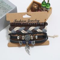 Vintage Woven Leather Three-piece Combination Hemp Rope Bracelet Nhpk143777 main image 5