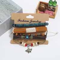 European And American Beaded Leather Vintage Woven Leather Bracelet Nhpk143792 main image 5