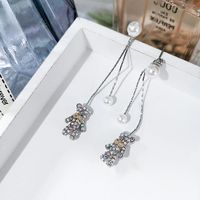 Temperament Cute Bear Beads Rhinestone Earrings Nhqd143854 main image 5