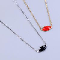 À La Mode Personnalité Collier Pendentif Longue Sauvage Clavicule Chaîne Femelle Européen Et Américain Rouge Lèvres Collier X971415d main image 4