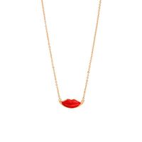 À La Mode Personnalité Collier Pendentif Longue Sauvage Clavicule Chaîne Femelle Européen Et Américain Rouge Lèvres Collier X971415d main image 8