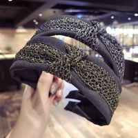 Simple Hollow Fabric Middle Knot Knotted Wide-brimmed Headband Nhsm143861 main image 1