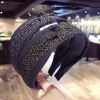 Simple Hollow Fabric Middle Knot Knotted Wide-brimmed Headband Nhsm143861 main image 3