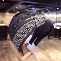 Simple Hollow Fabric Middle Knot Knotted Wide-brimmed Headband Nhsm143861 main image 5
