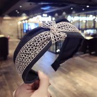 Simple Hollow Fabric Middle Knot Knotted Wide-brimmed Headband Nhsm143861 main image 7